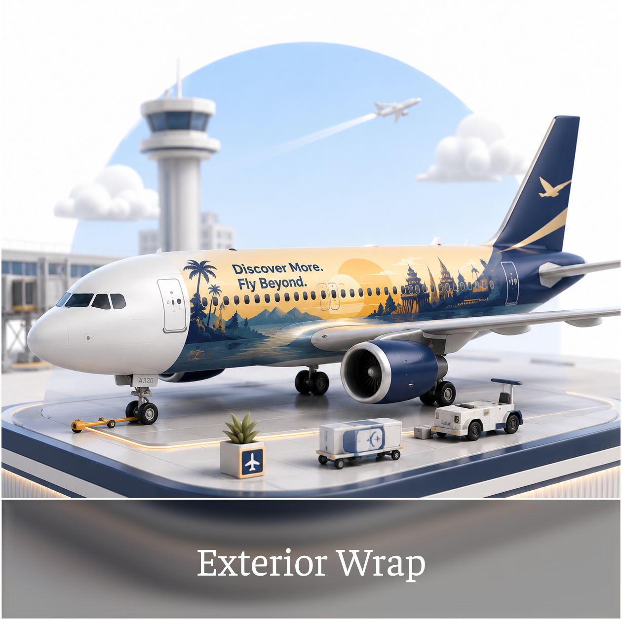 Exterior Wrap airline advertising format